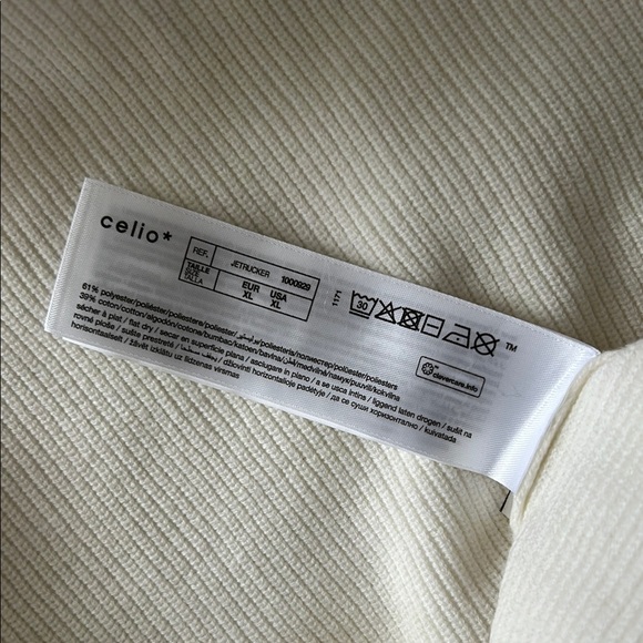 Celio Men's Quarter Zip Sweater NWT, off white/cream - Picture 4 of 4